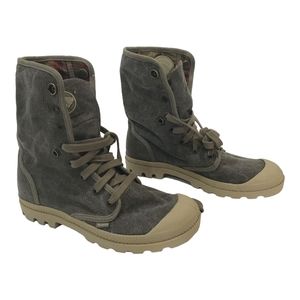 Palladium L'Originale Depuit Womens Plaid Folded Baggy Canvas Boots sz 7